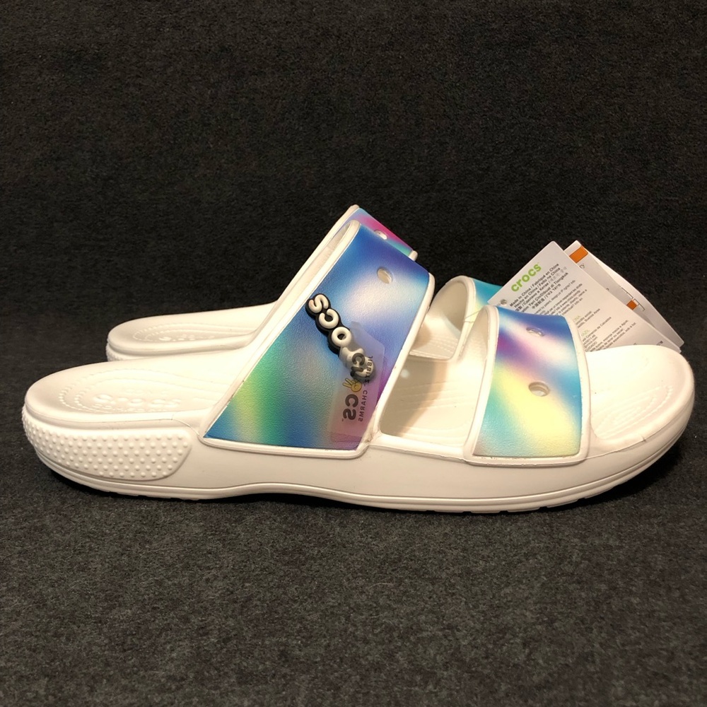 Classic Crocs Shoes Solarized Tie Dye 2 Strap Sandals Pool Slides Size 11 MEN